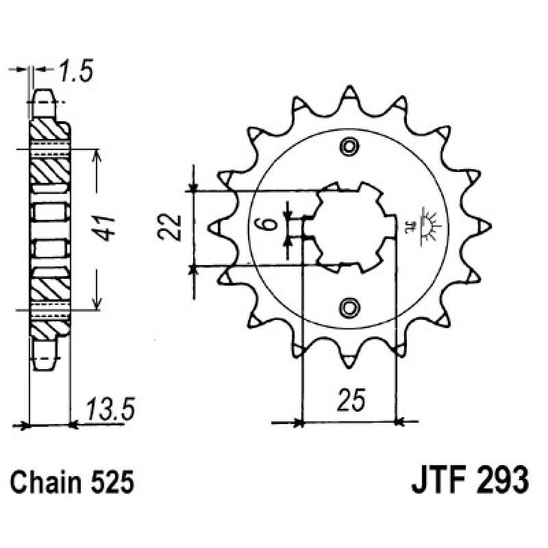 Купить Звездочка передняя JT Sprockets (шаг 525 ) JT JTF293